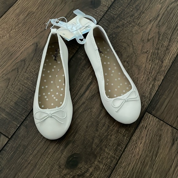 Cat & Jack slides little girls youth white slip on white shoe New size 13 - Picture 3 of 7